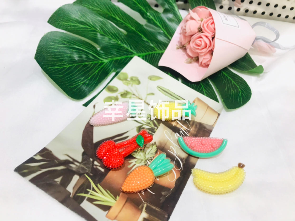 Strawberry Diamond Fruit Press Clip Hairpin Barrettes Hair Clip Barrettes Not Wrapped Bang Clip Headdress Cute Baby