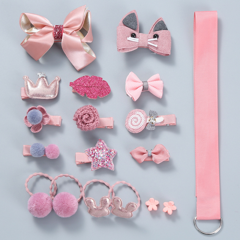 New Korean Princess Hairpin Baby Side Clip Headdress Female Hair Accessories Children&#039;s Hair Clip 18Piece Gift Box Set