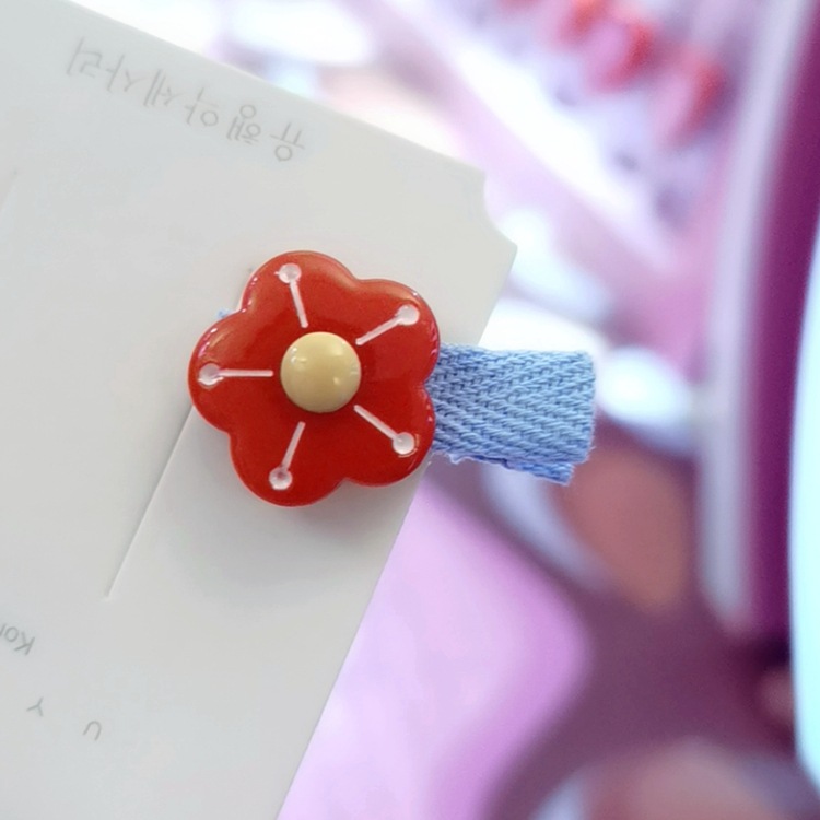 Korean Autumn New Colorful Cute Cartoon Barrettes Flower Hair Accessories Flower Hairpin