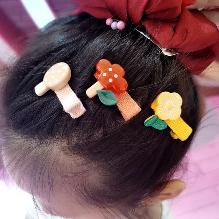 Korean Autumn New Colorful Cute Cartoon Barrettes Flower Hair Accessories Flower Hairpin
