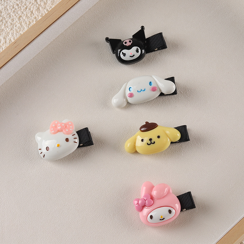 Accessories Korean Style Bang Clip Cute Black Edge Clip Simple Cloth Wrapper Duckbill Clip Wholesale Cartoon Hairpin