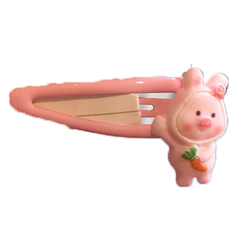 Korean Barrettes Adorable Cartoon Little Pig Female Online Influencer Bangs Clip Girl&#039;s Hair Hoop BB Hairpin