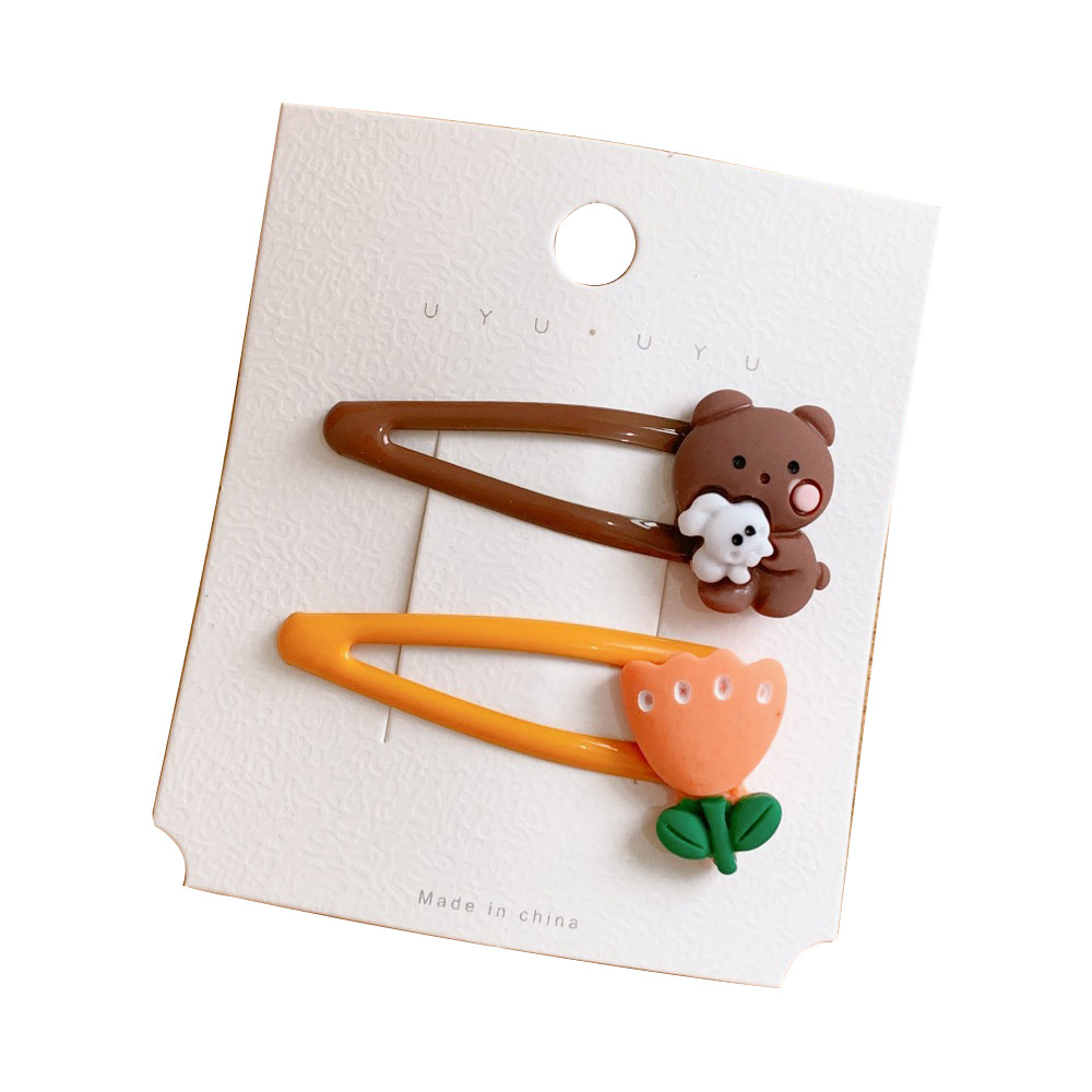 Japanese Ins Trending Cartoon Bear Rabbit Simple Cute Cartoon BB Clip Animal Hair Clip Hairpin Side Clip Hair Accessories