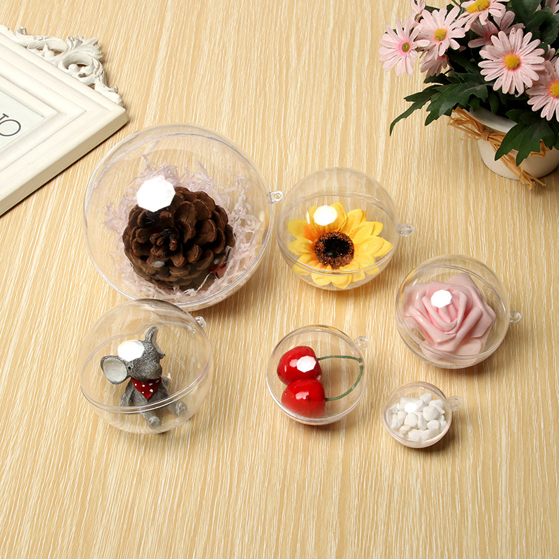 3-25CMPs Hollow Plastic High Transparent Christmas Ball Shopping Mall Festival Creative Acrylic Decorative Hanging Ball