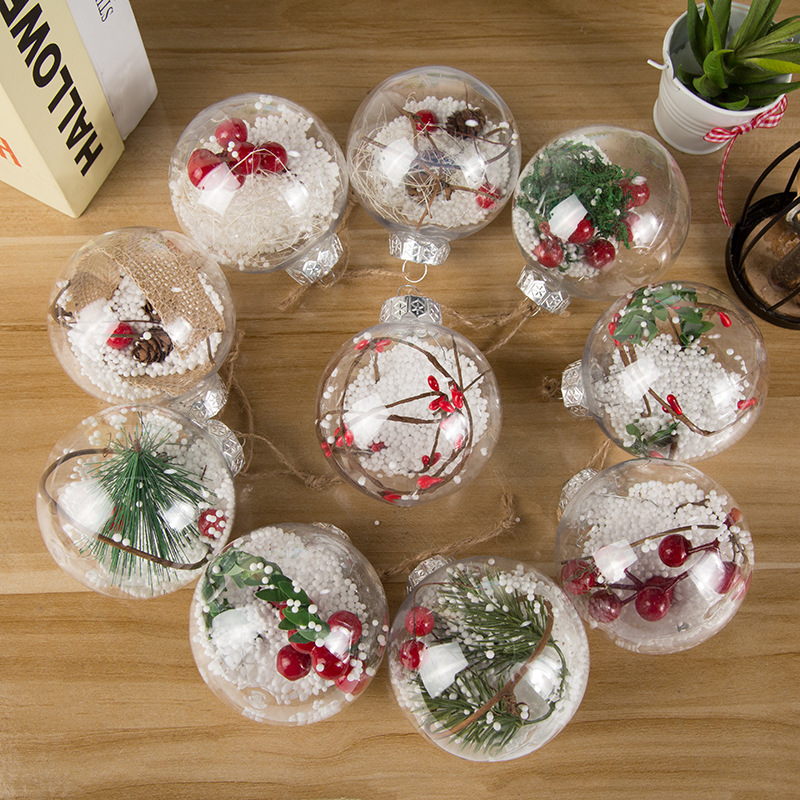 Transparent plastic ball hollow ball Christmas ball Christmas New Year Spring Festival presents to the customers