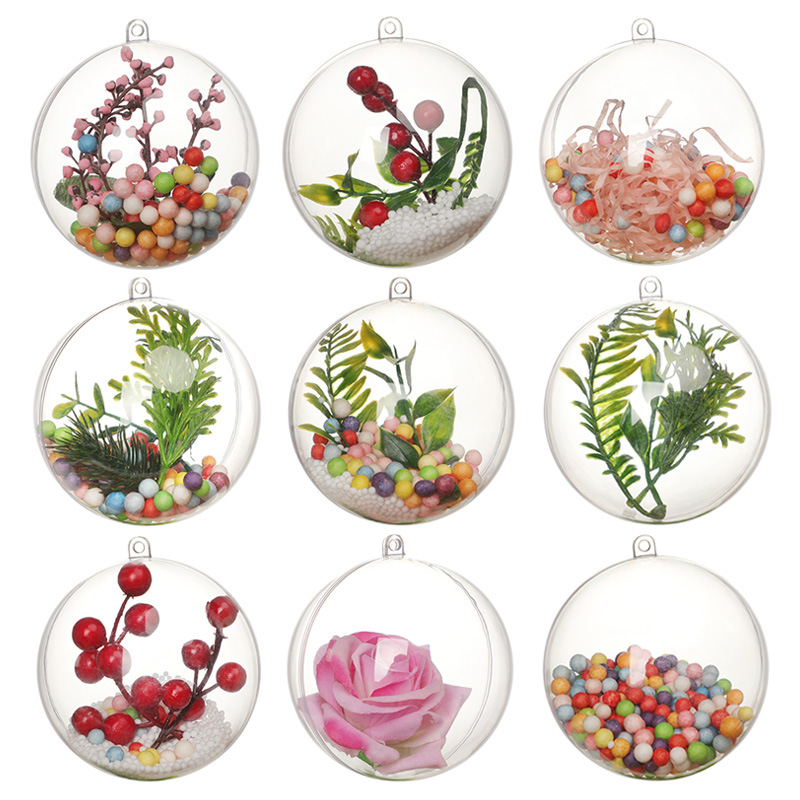 Christmas Ball PS Hollow High Transparent Plastic Ball Festival Decorative Ball Preserved Fresh Flower Christmas ball