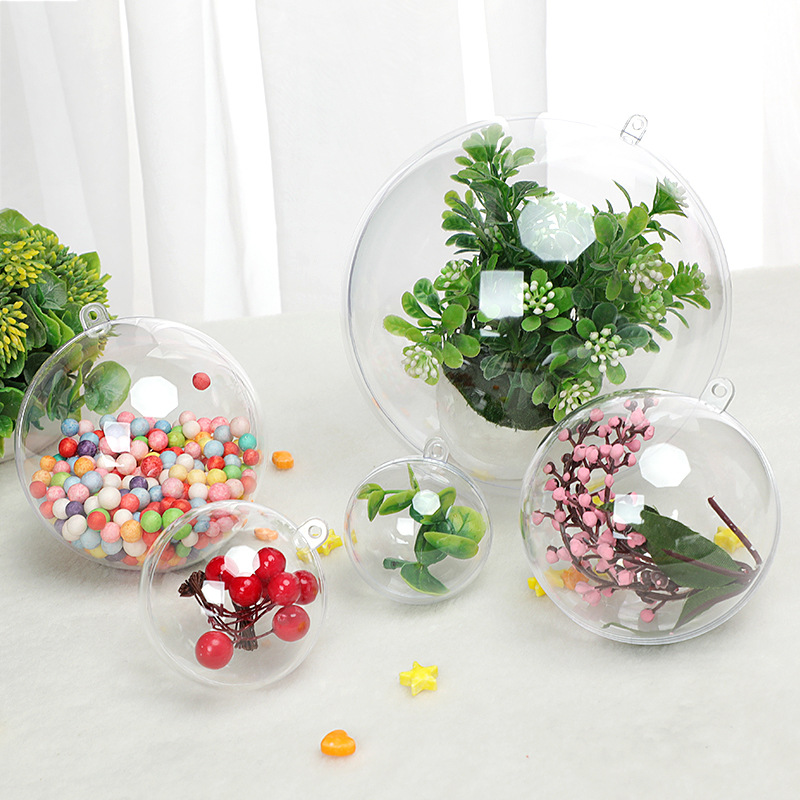 Christmas Ball PS Hollow High Transparent Plastic Ball Festival Decorative Ball Preserved Fresh Flower Christmas ball