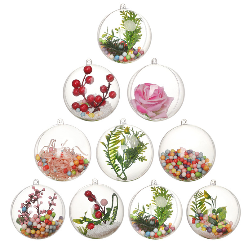 Christmas Ball PS Hollow High Transparent Plastic Ball Festival Decorative Ball Preserved Fresh Flower Christmas ball