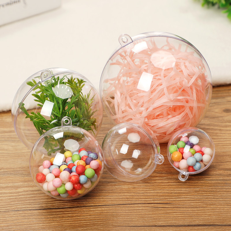 Christmas Ornament Ball Acrylic Plastic Transparent Ball Shopping Window Decoration Hanging Ball Hollow Transparent Christmas Ball