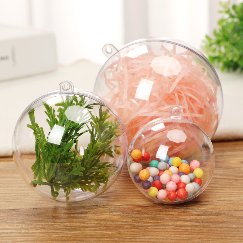 Christmas Ornament Ball Acrylic Plastic Transparent Ball Shopping Window Decoration Hanging Ball Hollow Transparent Christmas Ball