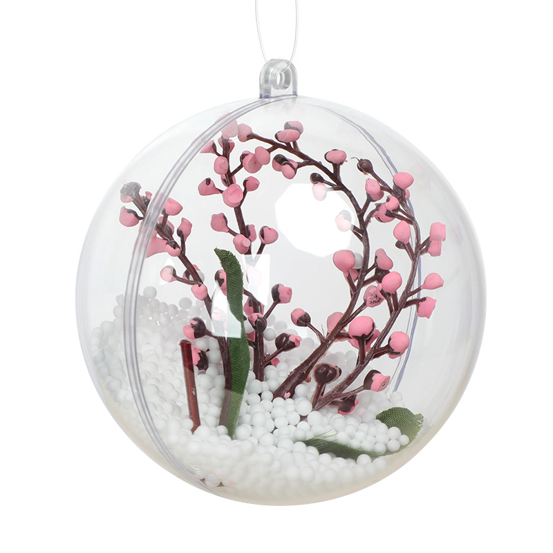 Christmas Ornament Ball Acrylic Plastic Transparent Ball Shopping Window Decoration Hanging Ball Hollow Transparent Christmas Ball