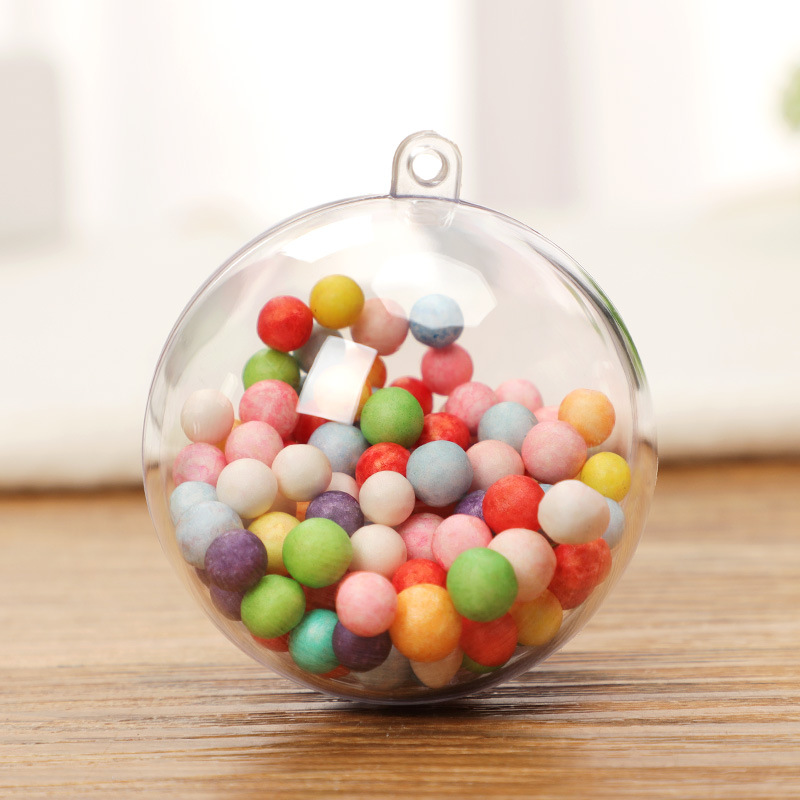 Christmas Ornament Ball Acrylic Plastic Transparent Ball Shopping Window Decoration Hanging Ball Hollow Transparent Christmas Ball