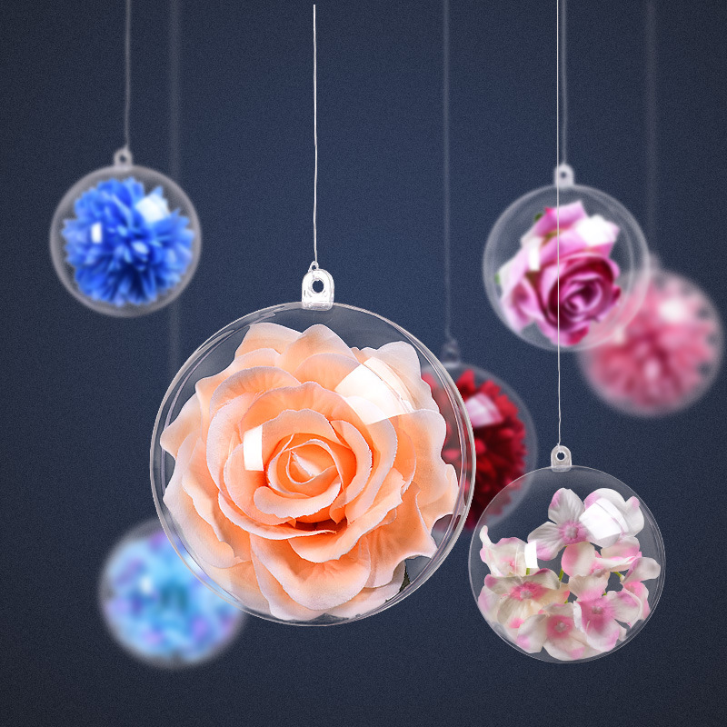 Spot 4-60cm Transparent plastic decoration Christmas ball shopping Mall Decorated Ps Crystal Hollow Drop ball