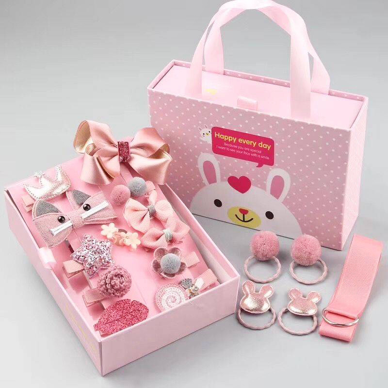 Korean Girls Headdress Gift Set Clip Barrettes Children&#039;s Hair Accessories Crown Hairpin for Girls Head Rope Rubber Band