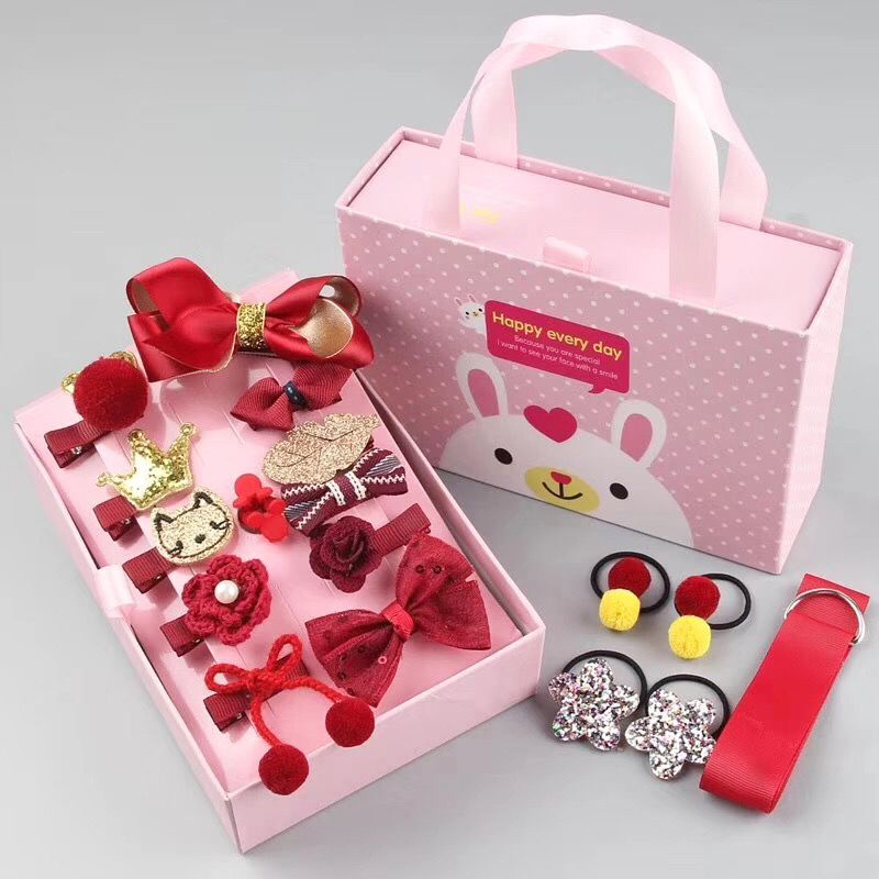 Korean Girls Headdress Gift Set Clip Barrettes Children&#039;s Hair Accessories Crown Hairpin for Girls Head Rope Rubber Band