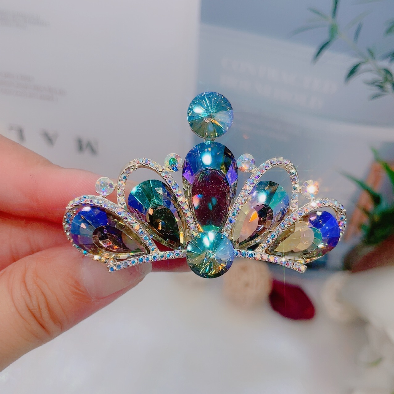 New Style Hair Accessories Barrettes Crown Style Temperament Side Clip Barrettes Crown Hairpin