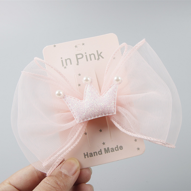 Korean Children Hairpin Headdress Girls Princess Mesh Crown Hairpin Girls Head Accessories