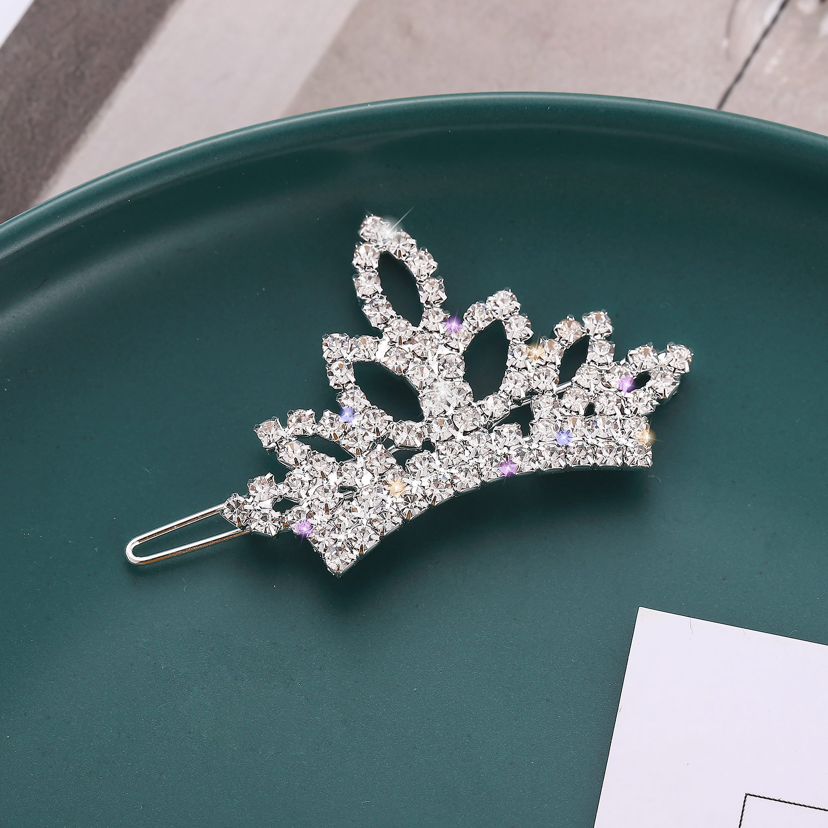 Fashion Side Clip Accessories Crown Rhinestone Hairpin Hair Accessories Headdress for Women Crown Hairpin