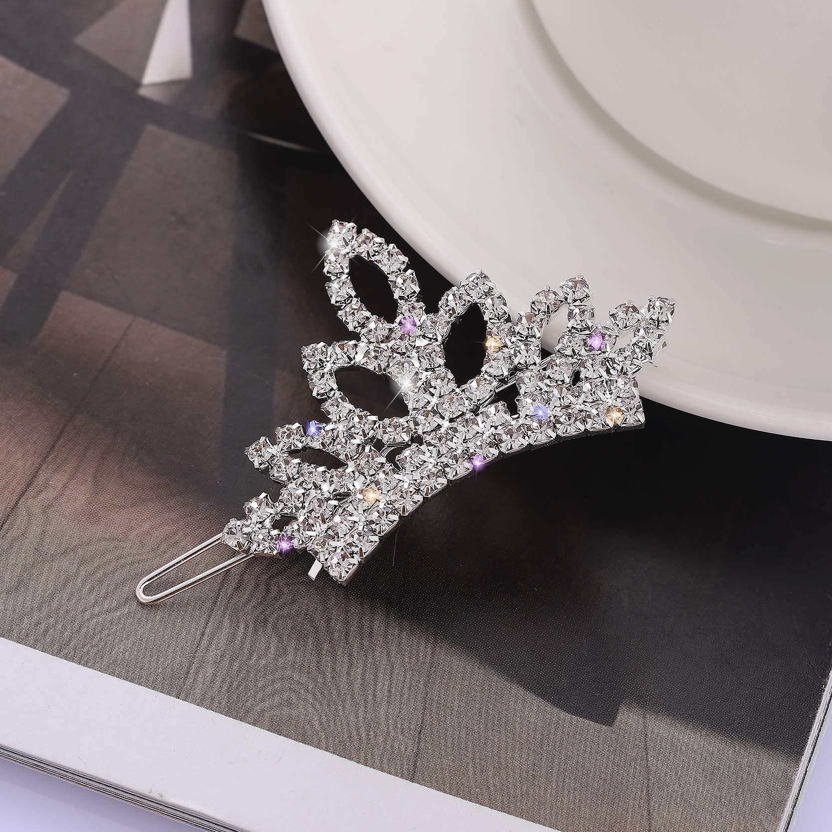 Fashion Side Clip Accessories Crown Rhinestone Hairpin Hair Accessories Headdress for Women Crown Hairpin
