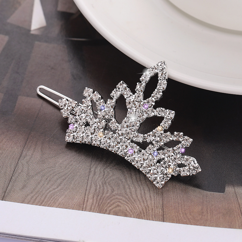 Fashion Side Clip Accessories Crown Rhinestone Hairpin Hair Accessories Headdress for Women Crown Hairpin
