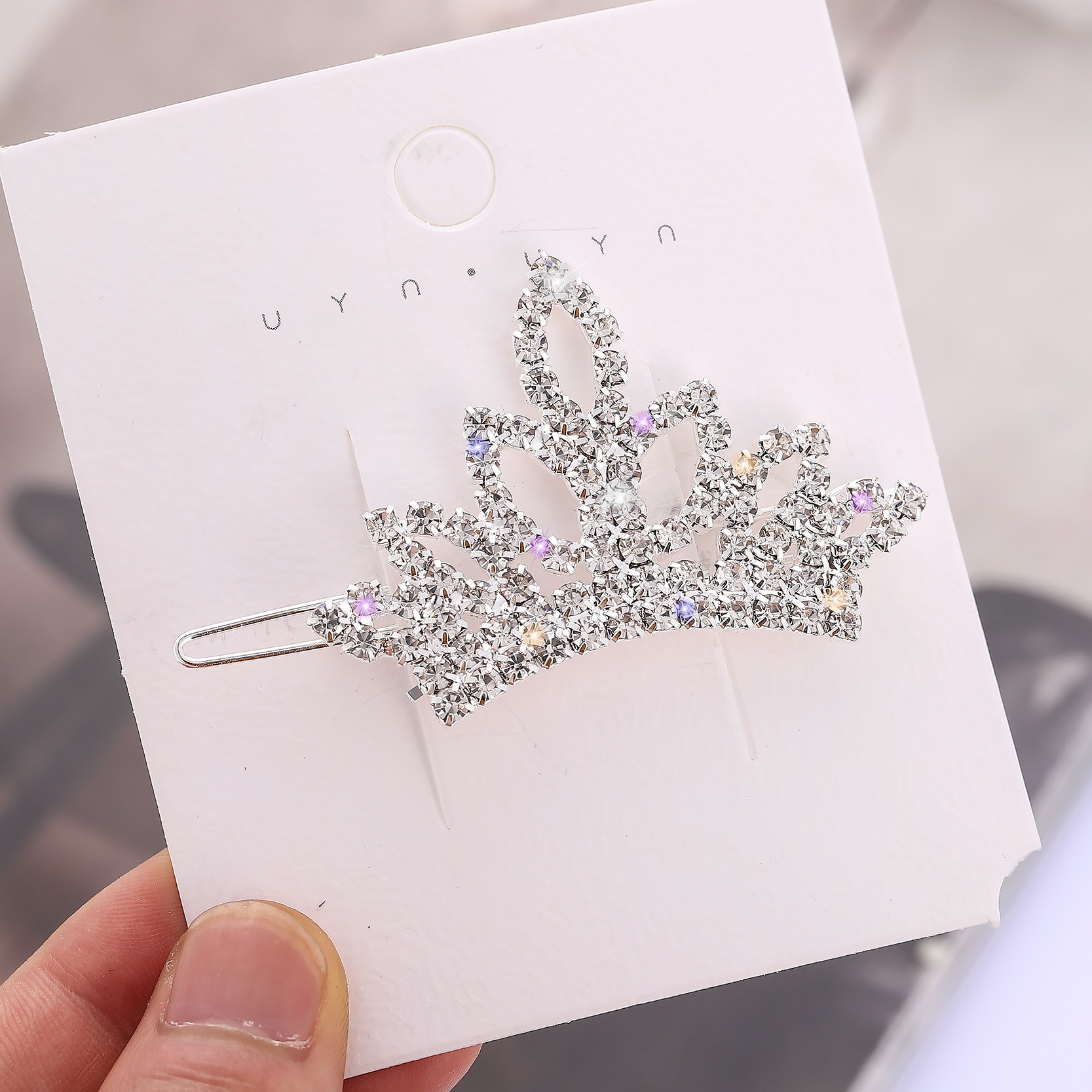 Fashion Side Clip Accessories Crown Rhinestone Hairpin Hair Accessories Headdress for Women Crown Hairpin