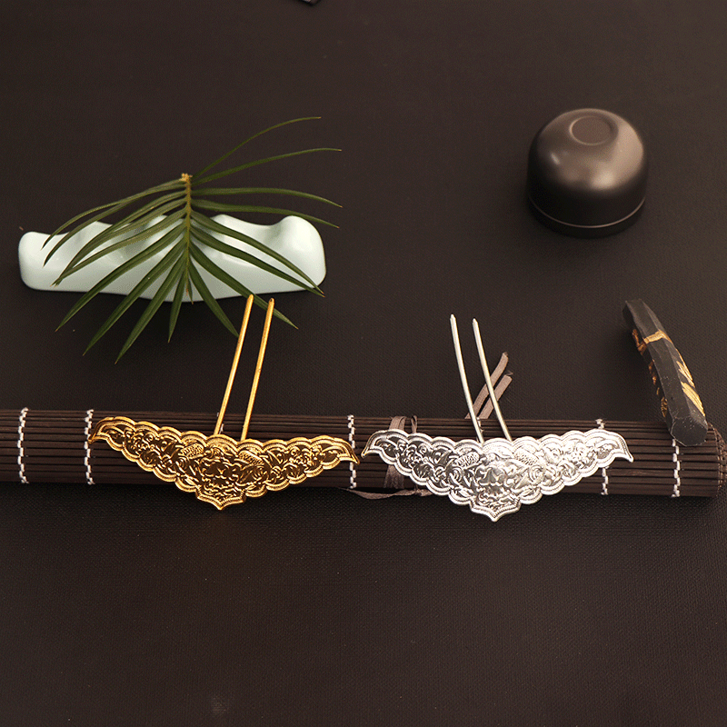 DIY Handmade Material Hairpin Ancient Style Tang Suit Crown Hair Clasp Alloy Material Handmade Hair Accessories Ornament