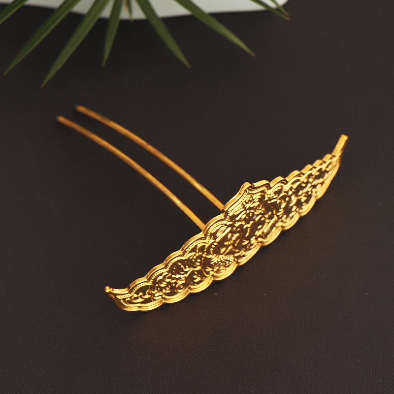 DIY Handmade Material Hairpin Ancient Style Tang Suit Crown Hair Clasp Alloy Material Handmade Hair Accessories Ornament