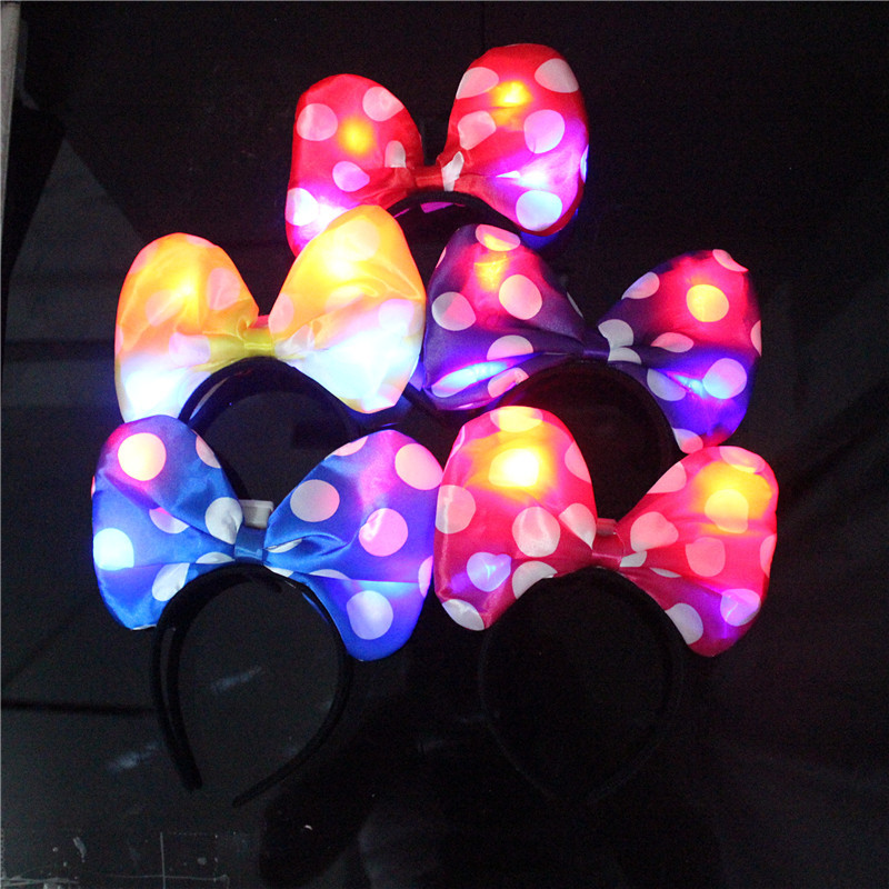 Luminous Horn Antler Crown Bow Headwear and Hairpin Luminous Headband Wholesale Flash Fluorescent Toys Wholesale