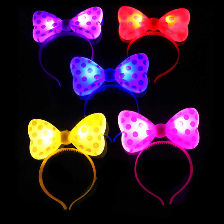 Luminous Horn Antler Crown Bow Headwear and Hairpin Luminous Headband Wholesale Flash Fluorescent Toys Wholesale