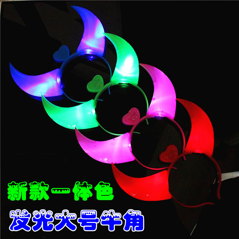 Luminous Horn Antler Crown Bow Headwear and Hairpin Luminous Headband Wholesale Flash Fluorescent Toys Wholesale