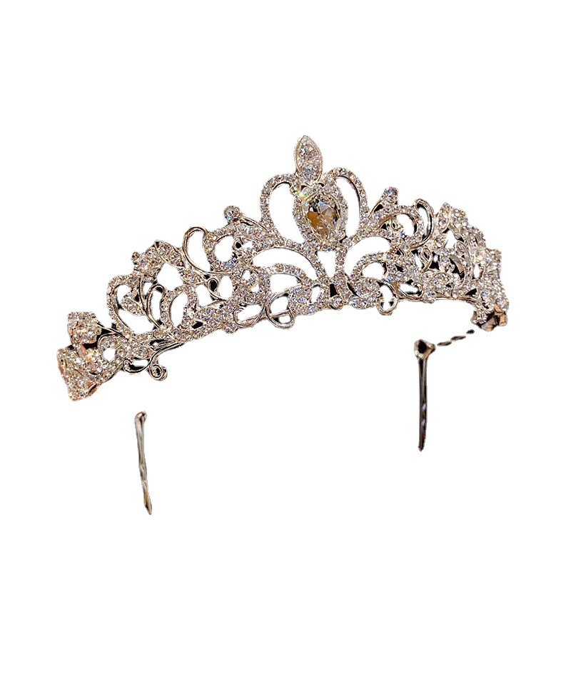 Crystal Rhinestone Half Circle Princess Crown Headdress Girls Performance Ornament Wholesale Crown Hairpin