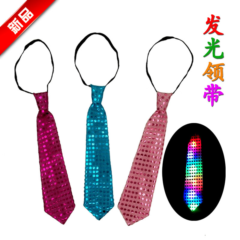 Flash Necktie Children Glowing Necktie Necktie Bar Party Dress up Atmosphere Supplies Props Some Children&#039;s Toys Wholesale