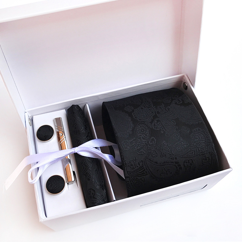 Men&#039;s Tie Waist Flower 14 Colors Spot Gift Box 6 Pieces Set Team Necktie Business Formal Wear Wedding Tie