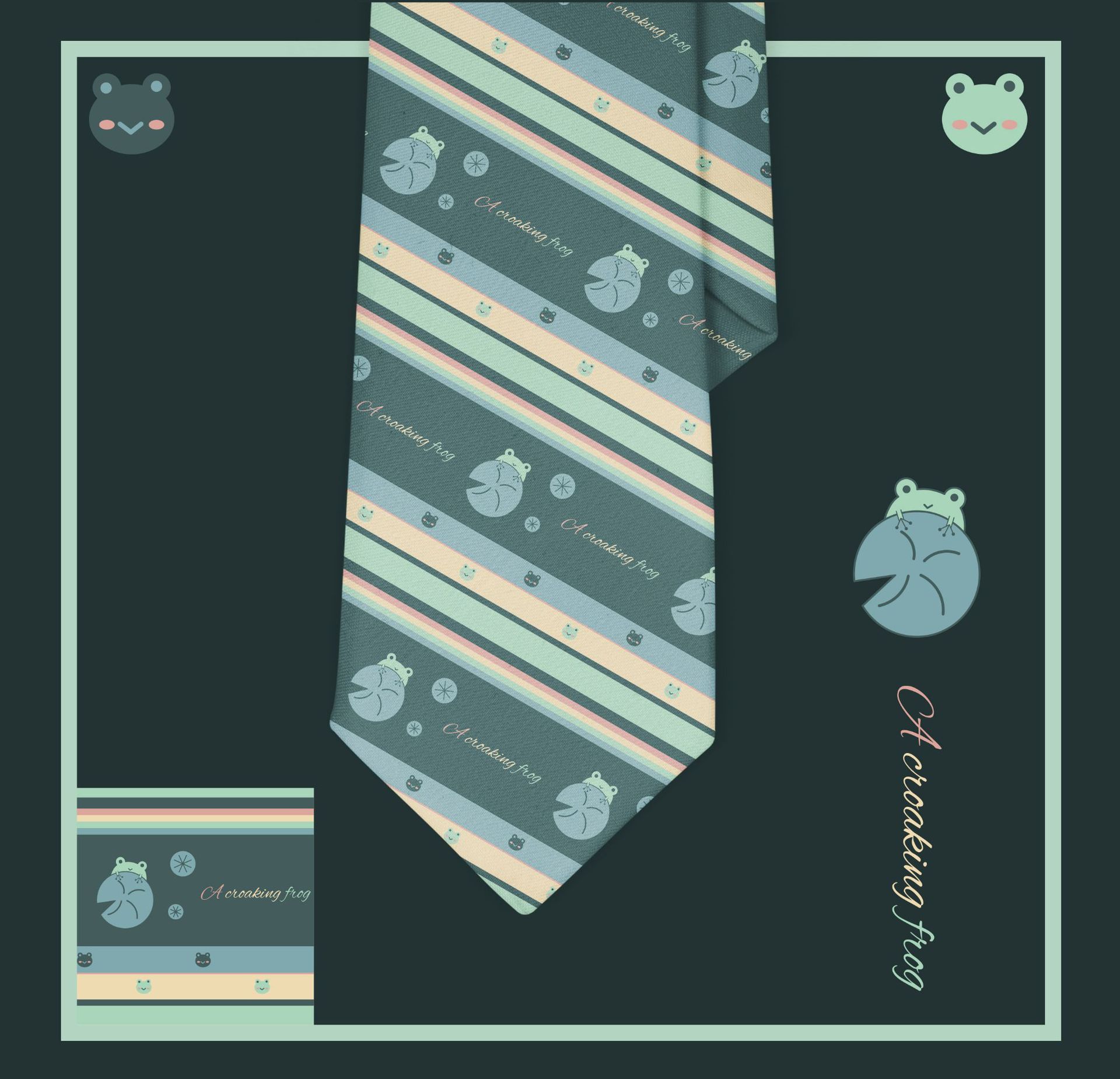 2020 New Japanese JK Uniform Tie Bow Tie Green Frog Quagai Unisex Graphic Customization necktie