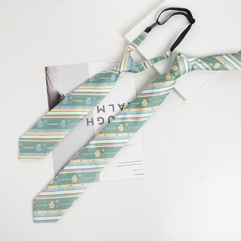 2020 New Japanese JK Uniform Tie Bow Tie Green Frog Quagai Unisex Graphic Customization necktie