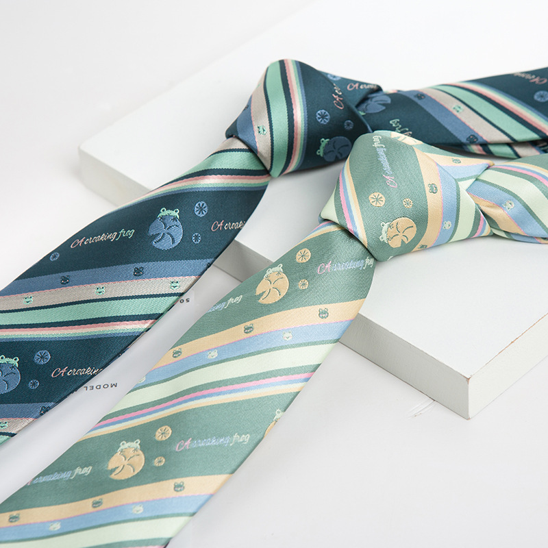 2020 New Japanese JK Uniform Tie Bow Tie Green Frog Quagai Unisex Graphic Customization necktie