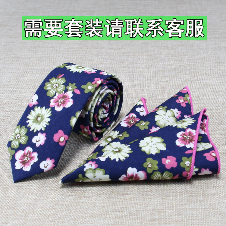 Cotton Tie Men&#039;s Floral Printed Cotton 6cm Narrow Casual Tie Female Pattern Tie necktie