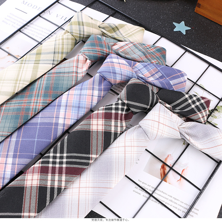 necktie Tie Gadget Male and Female Students Match Uniforms Shirt Plaid Skirt in Stock Wholesale Direct Supply