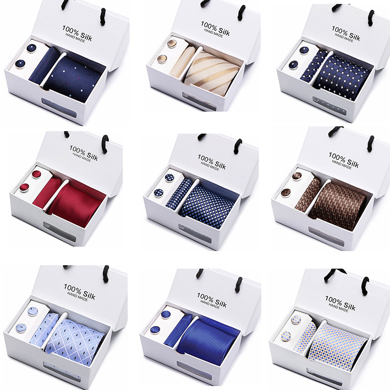 Men&#039;s Tie Spot Gift Box 5-Piece Set Team Necktie Business Formal Wear Wedding Tie Factory necktie