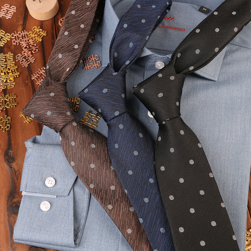 necktie Cotton Interwoven Polka Dot Small Flower Wedding Universal Professional Jacquard Factory Direct Supply Wholesale