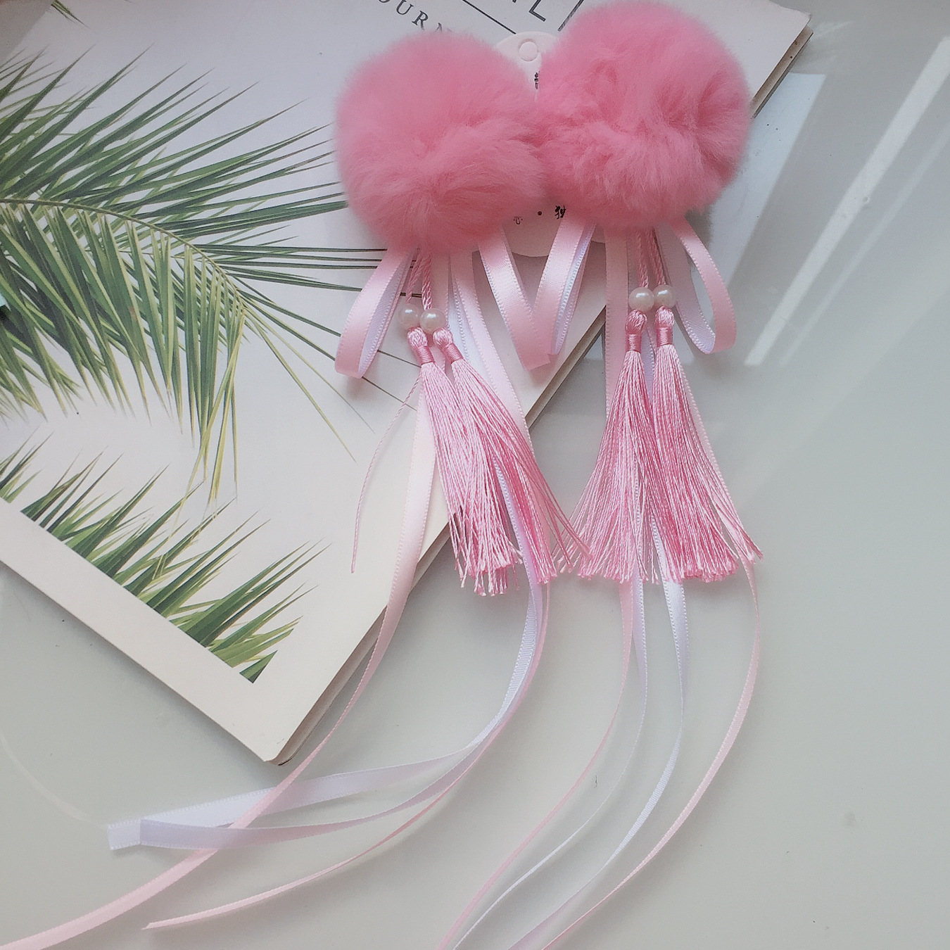 Hair Accessories Women&#039;s Han Chinese Clothing Head Accessories Girl Tang Suit Two-Dimensional Barrettes Ball Hairpin