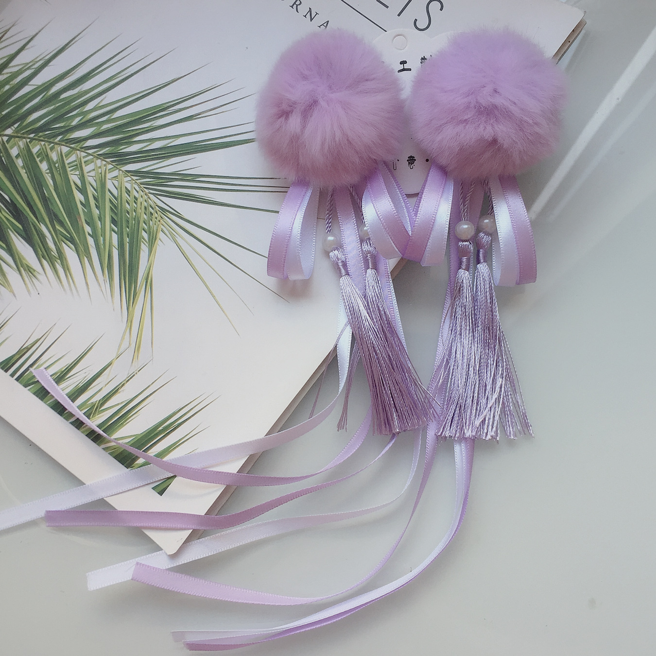 Hair Accessories Women&#039;s Han Chinese Clothing Head Accessories Girl Tang Suit Two-Dimensional Barrettes Ball Hairpin