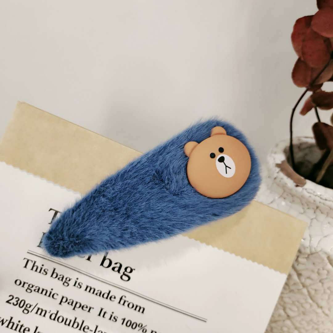 Green Fresh Fur Ball BB Clip Bow Pink Crystal Korean Cartoon Character Letter Fringe Hairpin