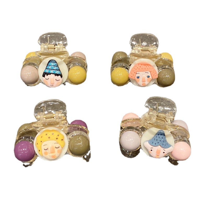 Warm Mingke Sweet Salt Ice Cream Ball Macaron Shark Clip Fresh Trendy Back Head Grip Hairpin Headdress