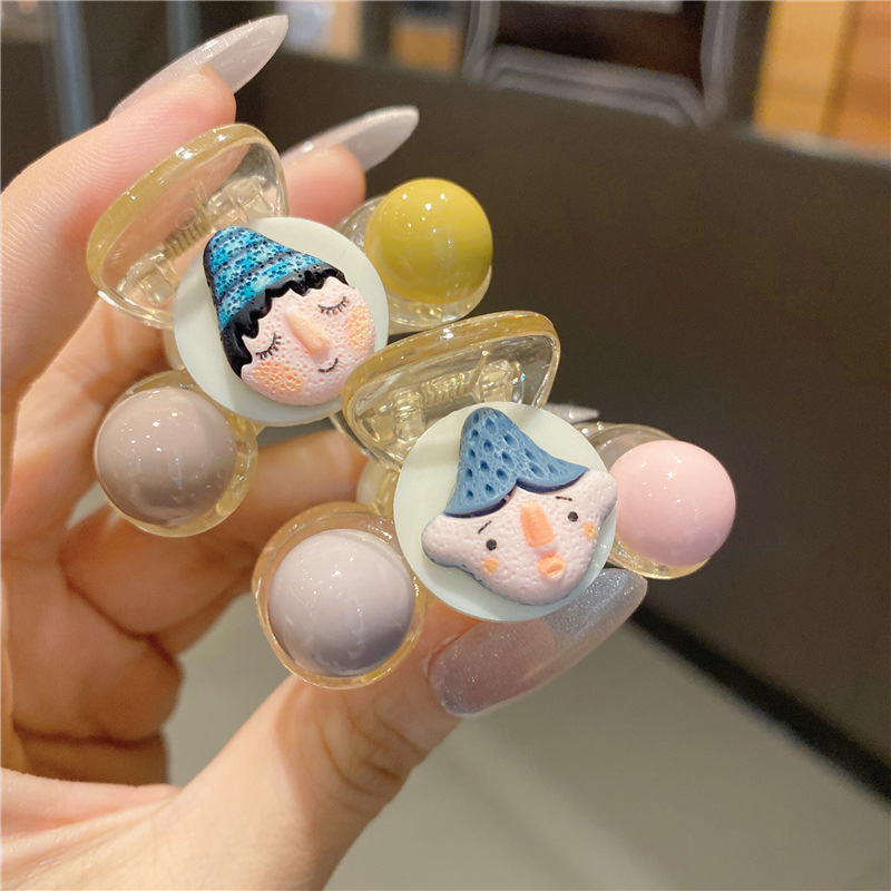 Warm Mingke Sweet Salt Ice Cream Ball Macaron Shark Clip Fresh Trendy Back Head Grip Hairpin Headdress