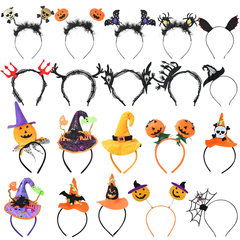 Halloween Headdress Pumpkin Headband Spider Web Headband Female Adult Gothic Style Ball Accessories Cos Props Hairpin