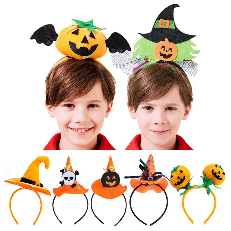Halloween Headdress Pumpkin Headband Spider Web Headband Female Adult Gothic Style Ball Accessories Cos Props Hairpin