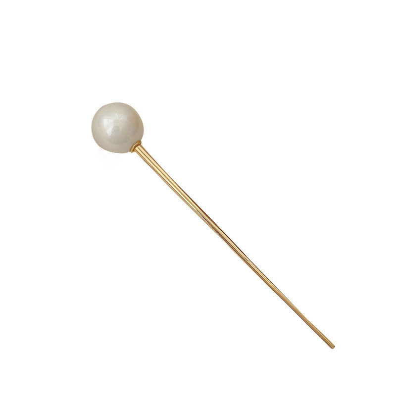 Elegant and Beautiful Pearl Hairpin Ball All-Match Bun Metal Daily Updo Pin Hair Clasp Female
