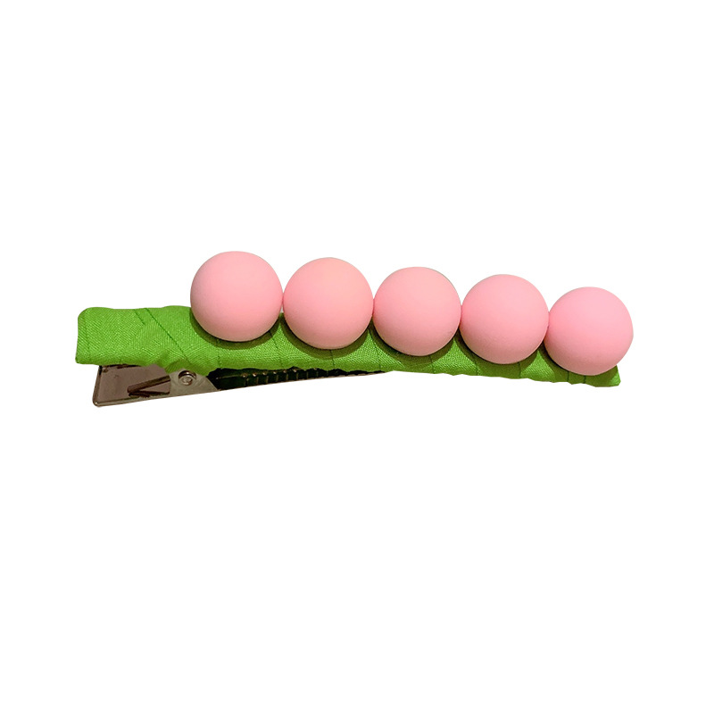  Ball Bright Color Series Color Collision Design Fashionable Side Clip Duckbill Clip Korean Girls&#039; Hairpin Ball Hairpin