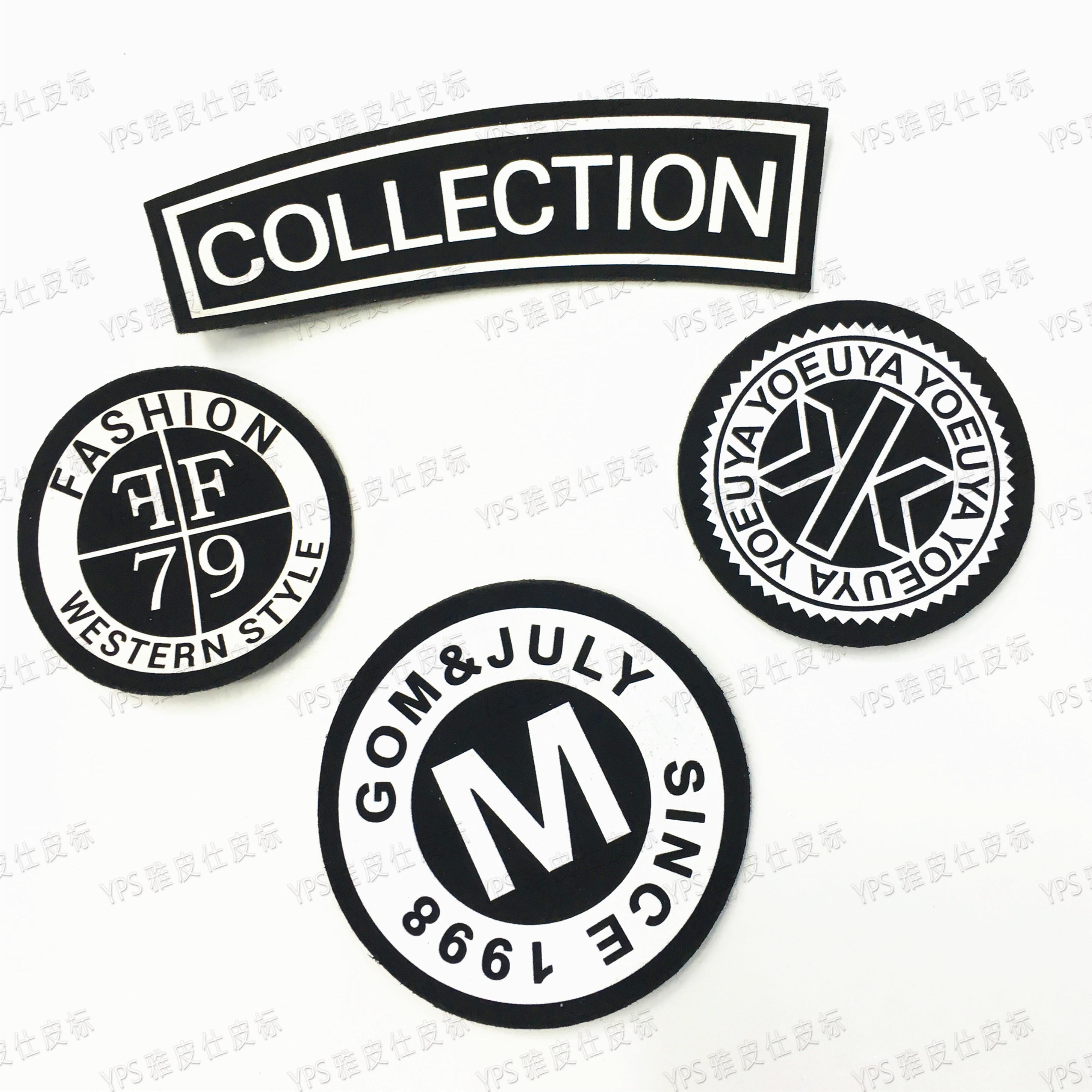 Clothing Accessories Water Label Cloth with Glue Decorative Labeling Decorative Accessories Leather Label Trademark Factory Direct Sales Sample Customization